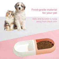 Cat Food Bowl Kitten Cat Food Feeder Color Matching Detachable Capsule Shaped Pet Double Bowl Feeding and Watering for Dog Puppy