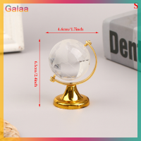 Galaa 1:12บ้านตุ๊กตาลูกแก้วใสพร้อมของตกแต่งขาตั้งเดสก์ทอป