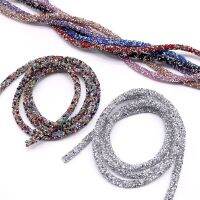 7mm Glitter Rhinestones Rope Tube Cord Sequin Trimming for DIY Jewelry Bracelet Necklace Wedding Party Decoration 5yards/Bag General Craft