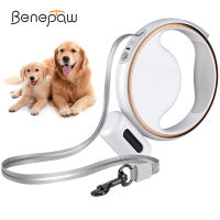 Benepaw หนักจูงสุนัขหดไฟ Led ถุงขยะผู้ถือไม่มียุ่งเหยิงไนล่อนสัตว์เลี้ยงสายไฟตะกั่วสำหรับการเดินการฝึกอบรมวิ่ง