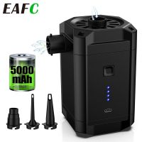 5000mAh Mini Air Pump Camping Outdoor Portable Electric Air Compressor Inflator with 3 Nozzle For Air Mattress Mat Swimming Ring Air Compressors  Infl