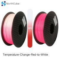 เส้นใยเครื่องพิมพ์3D เปลี่ยนสีด้วยอุณหภูมิเส้นพลาสติก PLA 1.75มม. 2.2ปอนด์ (1กก.) สีแดงเป็นสีขาว
