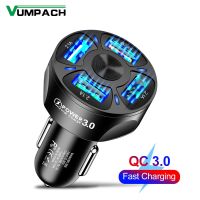 Vumpach 4 Ports USB Car Charge 48W Quick 7A Mini Fast Charging For iPhone 11 Xiaomi Huawei Mobile Phone Charger Adapter in Car Car Chargers