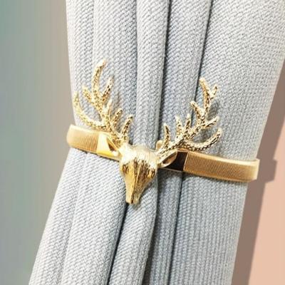 80%HOTCurtain Clip High Elasticity Anti-rust Metal Elk Leaves Curtain Tieback for Home Curtain Frame Tie Home Decoration Hanging