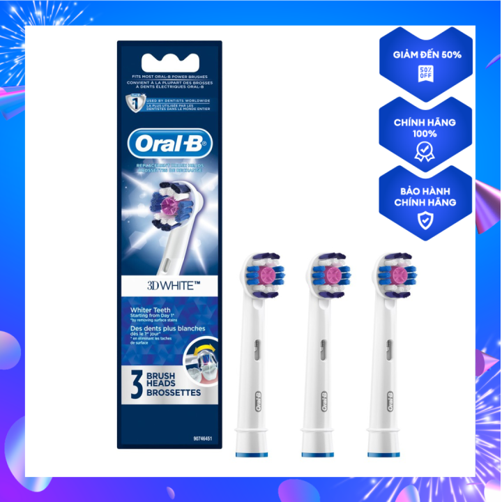 Set 3 Đầu Bàn Chải Điện Oral-B Pro White (3D White) | Lazada.Vn