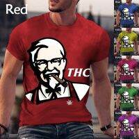 KFC 3d พิมพ์เสื้อยืดแฟชั่นลำลองสำหรับบุรุษตลกเย็นเสื้อยืด