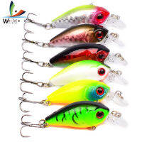 Weihe 1ชิ้นว่ายน้ำลึก Crankbait 4.5เซนติเมตร4.2กรัมสร้อยล่อตกปลา Swimbait โมโหช้าลอยตกปลารอก