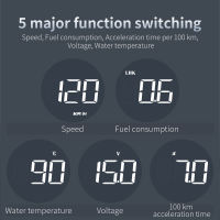 B1 HUD รถใหม่ OBDII S Peedometer หัวขึ้นแสดงเมตรแรงดันไฟฟ้ามัลติฟังก์ชั่รถยนต์วินิจฉัยตรวจจับ S Peedometer ปลอดภัยขับรถ