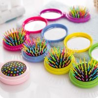 【BEIBEI】 Mini Rainbow Air Bag Comb Creative Mirror Comb Folding Air Cushion Hair Comb Portable Hair Massage Comb