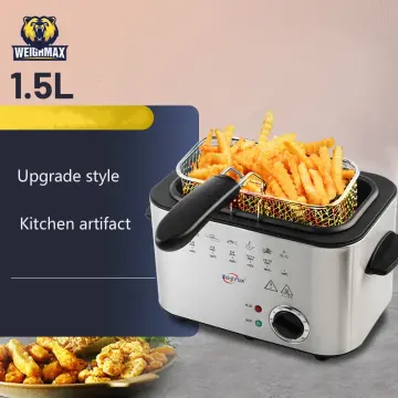  Constant Temperature Electric Fryer, Mini Stainless Steel Fries  Fried Chicken Fryer,1.2L: Home & Kitchen