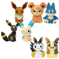 Bandai Original Pokémon Umbreon Emolga Teddiursa ตุ๊กตา Plush อะนิเมะ Action Figure ของเล่นสำหรับชายหญิงเด็กวันเกิดของขวัญ