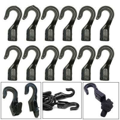 5PCS Plastic Elastic Bungee Cord Strap Open End Cord Hooks Snap Boat Kayak Motorcycle Rope Buckle Camping Tent Hook Outdoor Tool
