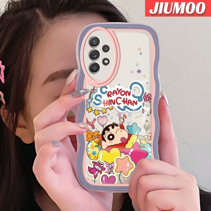 jiumoo-เคส-a52s-กาแล็คซี่ปลอกสำหรับ-samsung-5g-a52-4g-a52-5g-เคสการ์ตูนดินสอสีหน้าแข้งแฟชั่นที่สร้างสรรค์ลายคลื่นเคสโทรศัพท์โปร่งใสเคสป้องกันเลนส์กล้องซิลิโคนนิ่มเคสใสกันกระแทก