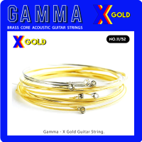 GAMMA : X-GOLD   Acoustic  Guitar String   สายกีต้าร์โปร่ง  สีทองโกลด์  เบอร์ 11/50  ราคาพิเศษ