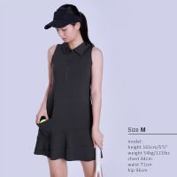 6652 Women 39;s Sleeveless Pleated Sports Suit Golf White amp; Black Tennis Dress