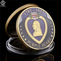 USA Army Coins Collectibles Gold Military Purple Heart Souvenir Gifts For Soldiers W Coin Box Holder