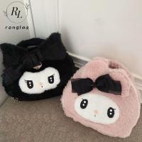 ตุ๊กตาเมโลดี้รูปการ์ตูน RONGLA ผ้า Tas Kosmetik Boneka Mainan ของผู้หญิงความจุขนาดใหญ่กระเป๋าเครื่องสำอางค์พกพา Kuromi