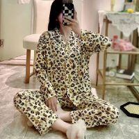 (Xianle Clothing)ชุดนอนสาวออนิเมะ,ชุดนอนลวดลายชุดนอนฤดูใบไม้ผลิลายเสือดาว