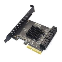 SATA PCI E Adapter 6 Ports SATA 3.0 to PCI Express X4 Interface Expansion Card Black Expansion Card SATA3.0 PCIe PCI-E SATA Controller for HDD