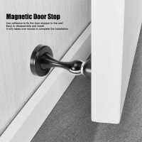 4Set Stainless Steel Magnetic Door Stop Floor Wall Suction Door Stopper Black Thickened Magnetic Door Stopper Door Hardware Locks