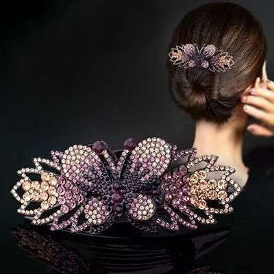 New Korean fashion hairpin colorful rhinestone butterfly hair accessories gift for mother