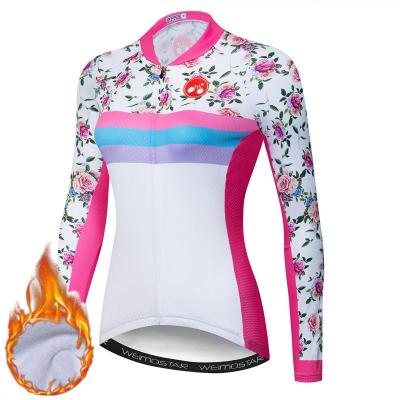 Weimostar Winter Long Sleeve Women Cycling Jersey MTB Road Bike Thermal Jacket Pro Team Female Bicycle Clothing Cycling Shirt