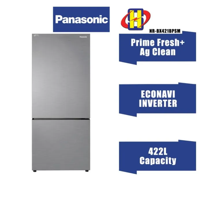 Panasonic Refrigerator (422L) ECONAVI Inverter Bottom Freezer Fridge NR
