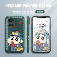 เคส Hpcase สำหรับ OPPO Reno10 Pro 5G เคสโทรศัพท์ดีไซน์ข้างการ์ตูน Shinchan Action Kamen รูปแบบขอบสี่เหลี่ยมของเหลวปลอกซิลิโคนคลุมทั้งหมดเคสกล้อง