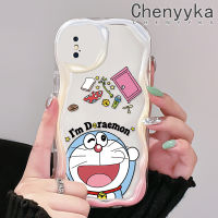 เคส Chenyyka สำหรับ iPhone X Xs Xr Xs Max เคสลายการ์ตูนโดราเอมอนเวฟกันกระแทกหลากสีเคสโทรศัพท์โปร่งใสเนื้อครีมปลอกซิลิโคนป้องกันเลนส์กล้องเคสนิ่มใส