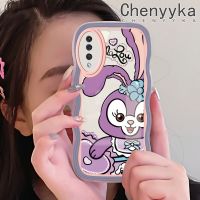 Chenyyka เคส A30s A50s A50ลายการ์ตูนน่ารักแนวแฟชั่นลายคลื่นขอบเคสโทรศัพท์แบบใสสีสันสดใสป้องกันเลนส์กล้องเคสเคสนิ่มโปร่งใสกันกระแทก