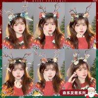 2022 Christmas Headwear New Deer Horn Funny Hair Hoop Female Headband Cute Sen Children 39;s Day Hair Jewelry