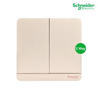 Schneider Electric : สวิตช์ไฟสองทาง 2 ช่อง, 2 Way Switch 16AX, 250V สีทอง รุ่น AvatarOn E : E8332L2_WG_G5 สั่งซื้อได้ที่ร้าน PlugOn