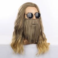 Anime Cosplay Thor Wig Beard Halloween Headgear Men Wigs Heat Resistant Headwear Role Play Party Carnival Costume Accessories