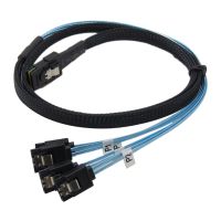 SATA Mini-SAS SFF8087 1M ไปยัง SATA 4 SATA ,SFF-8087ไปยัง SATA Mini SAS Breakout Cable