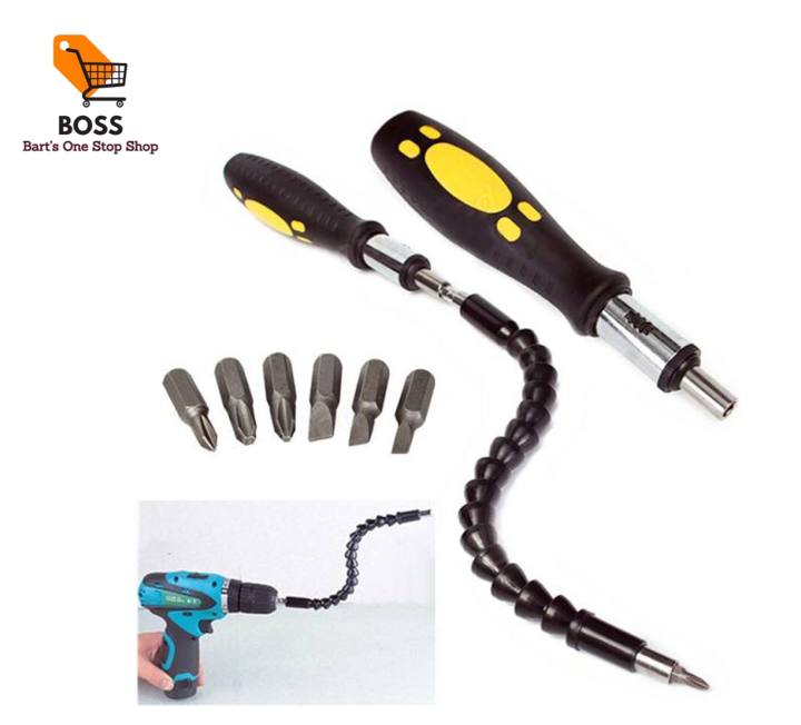 [BOSS] Flexible Drill Bit Extender Screwdriver Set SnakeScrew Lazada PH
