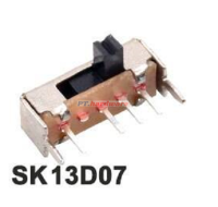 สวิทช์ เลื่อน Slide switch Toggle switch 4 ขา ขนาด 4.3x12.7mm #สวิทช์เลื่อน(4ขา,SK13D07) (1 ตัว)