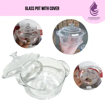 Clear Borosilicate Binaural Glass Bowl with Lid Large Capacity High