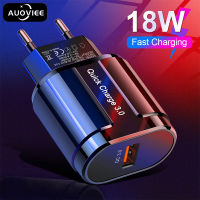 AUOVIEE Quick Charge QC 3.0 USB US EU Charger เครื่องชาร์จโทรศัพท์มือถืออเนกประสงค์ Wall Fast Charging Adapter สำหรับ iPhone Samsung Xiaomi