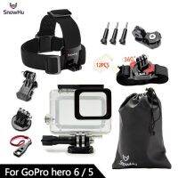 Snowhu ชุดอุปกรณ์เสริม Gopro สำหรับโกโปรฮีโร่7 6 5ซองกันน้ำโมโนพอดสำหรับ Go Pro ฮีโร่7 6 5 Gs73