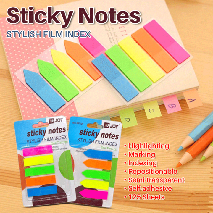 Joy Sticky Notes Arrow ,Rectangle Translucent Sticky Notes, SelfSticky