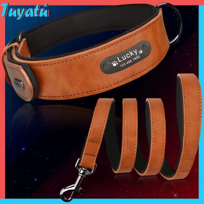 【hot】✼❧  Large Small Dog Collar Luxury Designer Leather for Big Dogs Personalized Tag Custom Leash And Set Accessories