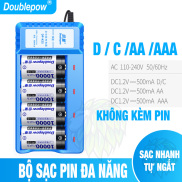 Bộ Sạc Pin Đại D AA AAA C Doublepow DP-K55 Tự Ngắt