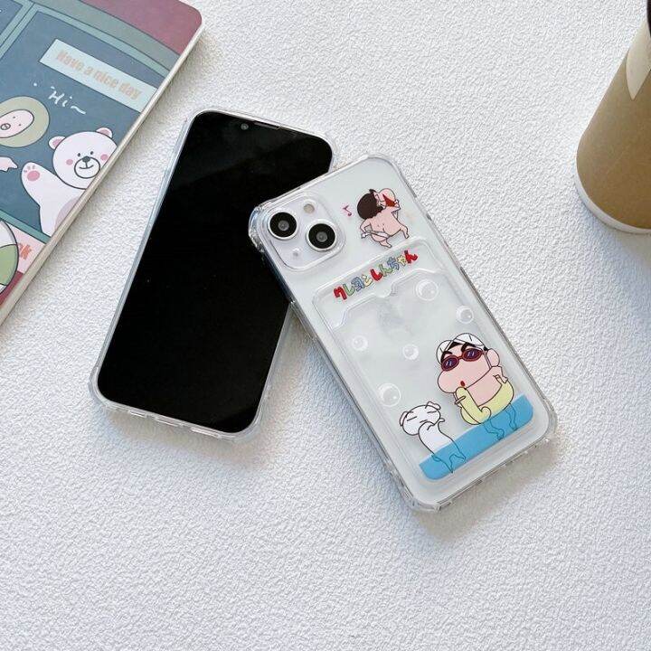 crayon-shin-chan-case-for-iphone13-14plus-ใช้สำหรับ-เคสไอโฟน11-เคสไอโฟน14promax-12-xr-caseiphone13promax-เคสไอโฟน7พลัส-ไอโฟน-14proกล่องใส่การ์ด-ซิลิโคนนุ่มเคสใสเคสใส่การ์ดที่เก็บรูปถ่าย-เคสโทรศัพท์