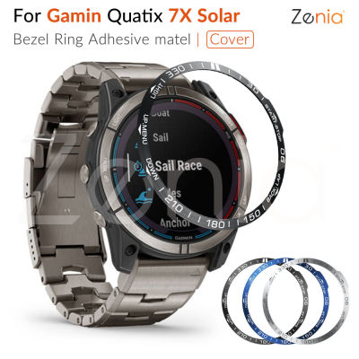 Zenia สำหรับ Garmin Quatix 7X Solar Quatix7X Solar  พลังงานแสงอาทิตย์นาฬิกาฝาแหวนกาวที่ครอบคลุมกรณีป้องกันรอยขีดข่วนกรณีสแตนเลสสมาร์ทนาฬิกาสปอร์ตอุปกรณ์ทดแทน