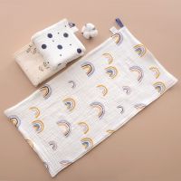 ❀ 6-layer Cotton-gauze Drooling Bib Hand Towel High Absorbent Saliva Towel Face Washcloth For Baby Girl Boys with Rope