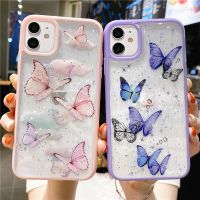 Cartoon Clear Glitter Butterfly Soft Shockproof Phone Case For iPhone 14 12 13 11 Pro Max XS Max XR X 6s 7 8 Plus SE Cute Shell