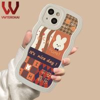 VWTEROKAI เคสโทรศัพท์คลื่นกระต่ายแนววินเทจการ์ตูนน่ารักสำหรับ VIVO Y20 Y20i Y20S Y12S Y12A Y20s V2042 Y75 T1 Y19 Y36 Y78 V2026ฝาหลังนุ่ม V2032