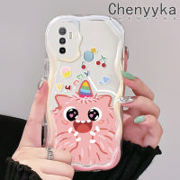 เคส Chenyyyka สำหรับ OPPO A53 2020 4G A53s 4G เคส A11s A32 A33 2020ลายการ์ตูนมอนสเตอร์น่ารักดีไซน์ใหม่เนื้อครีมขอบคลื่นกันกระแทกแบบใสนิ่มเคสมือถือโปร่งใสลายกล้องถ่ายรูปเรียบง่ายฝาครอบป้องกันอ่อนโยน