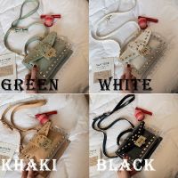 Women Messenger Bags PU+PVC Transparent Jelly Bag Summer Girl Fashion Rivet Chains Beach Shoulder Bag Flap