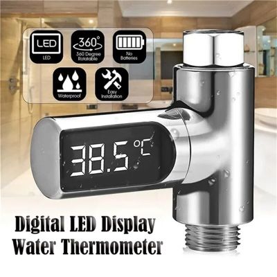 LED Display Celsius Water Temperature Meter Self-Generating Electricity Water Shower Thermometer Monitor Bathroom Accessories Showerheads